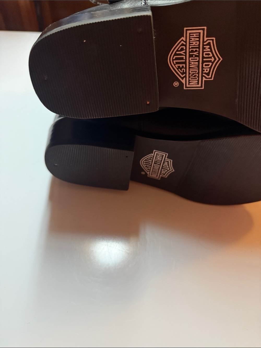 Harley-Davidson Black Leather Motorcycle Boots with Branded Strap - Picture 4 of 7